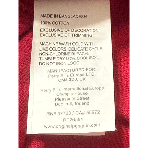 Men's Penguin Sangria Striped Golf Polo Shirt, XL - Picture 6 of 6